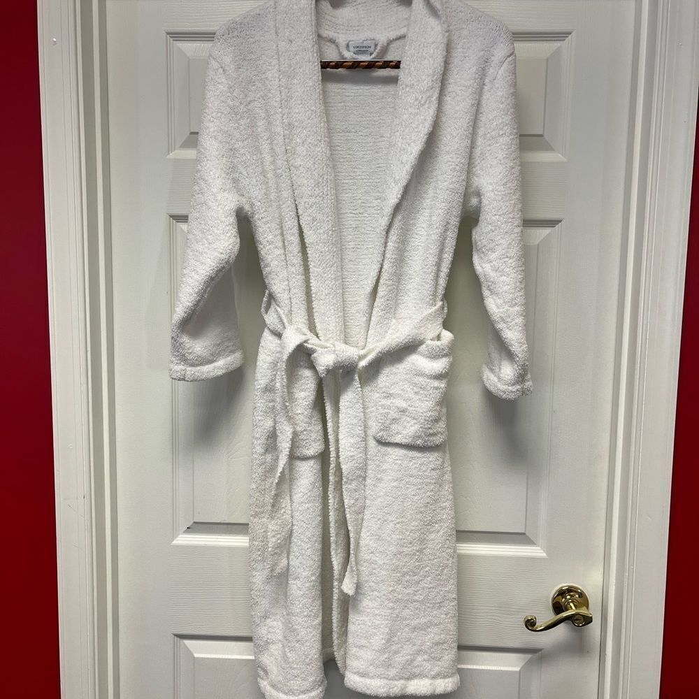 Nordstrom White Soft Cozy Belted Robe sz S EUC